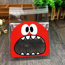 Load image into Gallery viewer, 50Pcs Cute Big Teech Mouth Monster Plastic Bag Wedding Birthday Cookie Candy Gift Packaging Bags OPP Self Adhesive Party Favors
