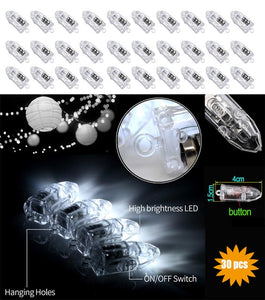 30 pcs White Paper Lanterns/Led Lights Assorted Sizes of 4"-14" Chinese Lampion for Weddings Baby Shower Xmas Parties and Events